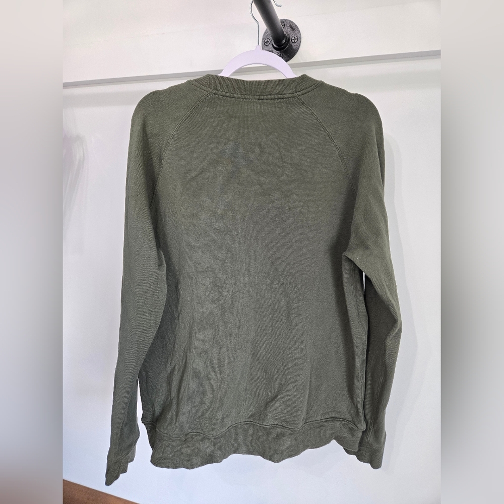 NoBull Mens Size Large Crew Sweatshirt Pullover Dark Army Green - Picture 3 of 3
